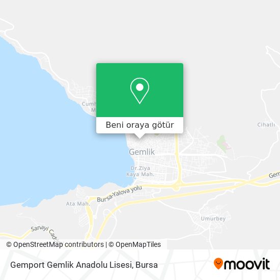 Gemport Gemlik Anadolu Lisesi harita