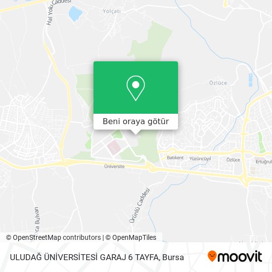 ULUDAĞ ÜNİVERSİTESİ GARAJ 6 TAYFA harita