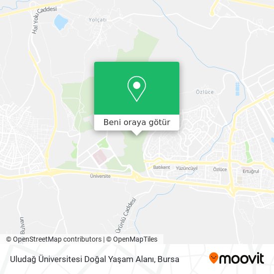 Uludağ Üniversitesi Doğal Yaşam Alanı harita