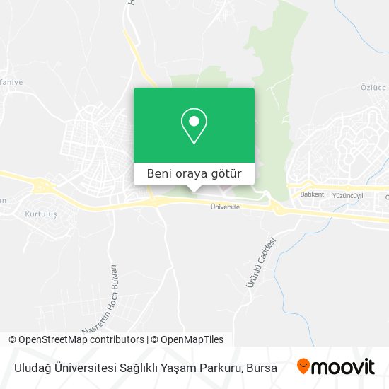 Uludağ Üniversitesi Sağlıklı Yaşam Parkuru harita