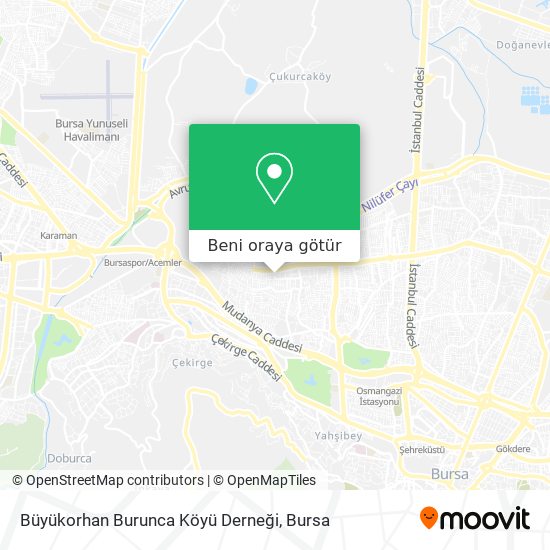 Büyükorhan Burunca Köyü Derneği harita