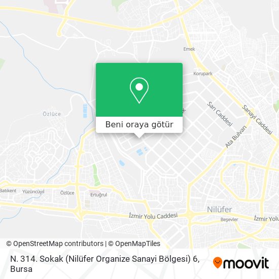 N. 314. Sokak (Nilüfer Organize Sanayi Bölgesi) 6 harita