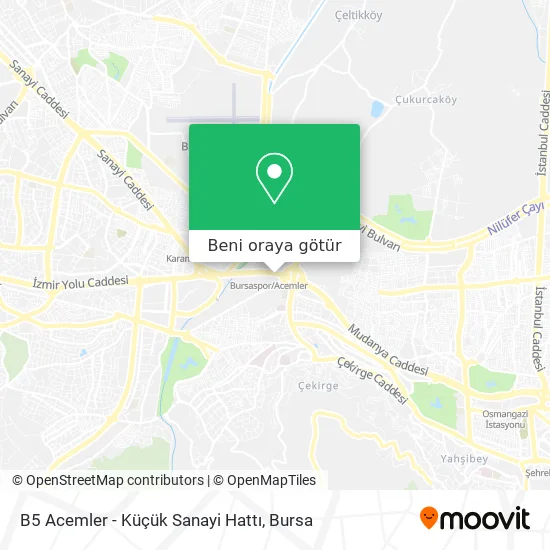 B5 Acemler - Küçük Sanayi Hattı harita
