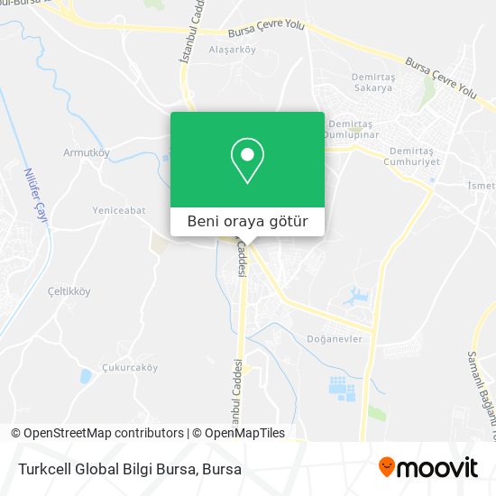 Turkcell Global Bilgi Bursa harita