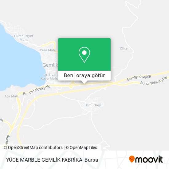 YÜCE MARBLE GEMLİK FABRİKA harita