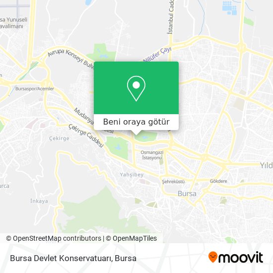 Bursa Devlet Konservatuarı harita