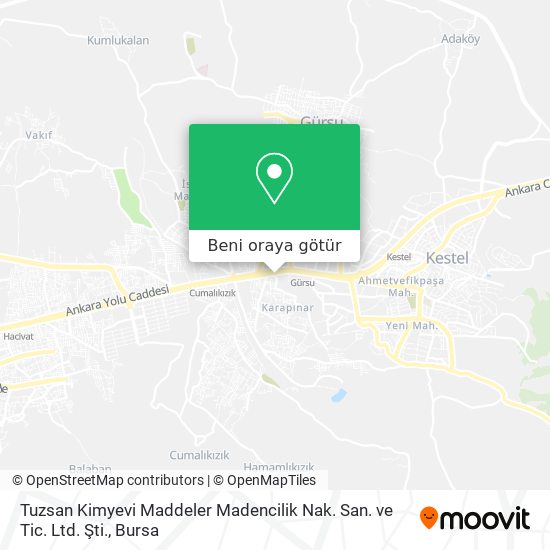 Tuzsan Kimyevi Maddeler Madencilik Nak. San. ve Tic. Ltd. Şti. harita