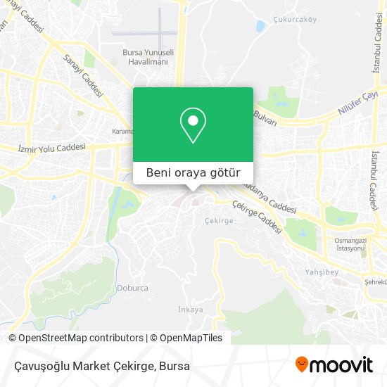 Çavuşoğlu Market Çekirge harita