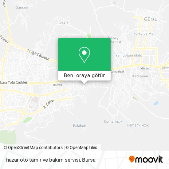 hazar oto tamir ve bakım servisi harita