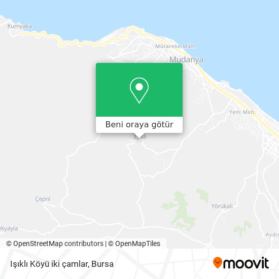 Işıklı Köyü iki çamlar harita