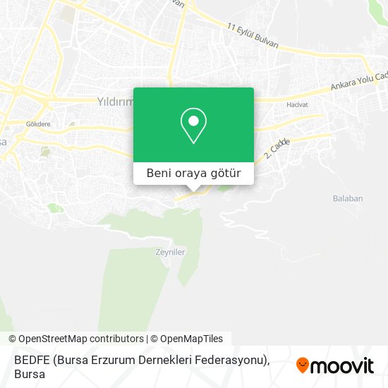 BEDFE (Bursa Erzurum Dernekleri Federasyonu) harita