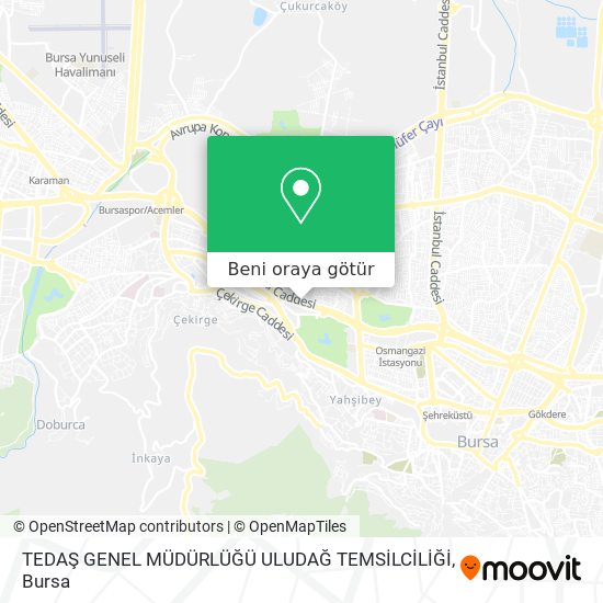 TEDAŞ GENEL MÜDÜRLÜĞÜ ULUDAĞ TEMSİLCİLİĞİ harita