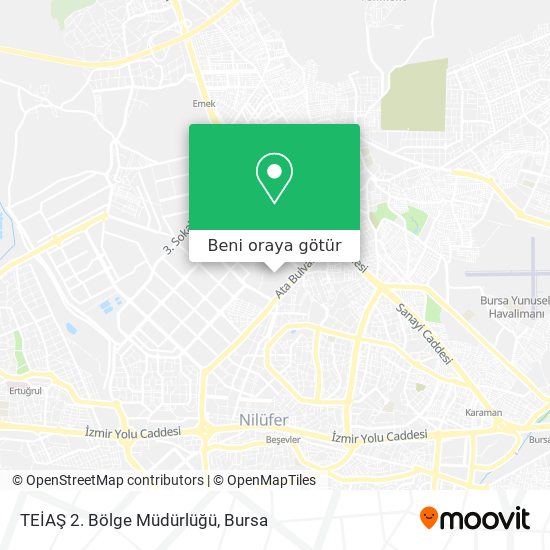 TEİAŞ 2. Bölge Müdürlüğü harita
