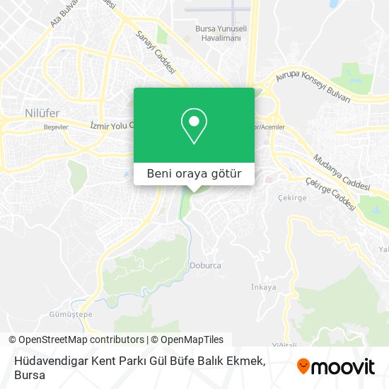 Hüdavendigar Kent Parkı Gül Büfe Balık Ekmek harita