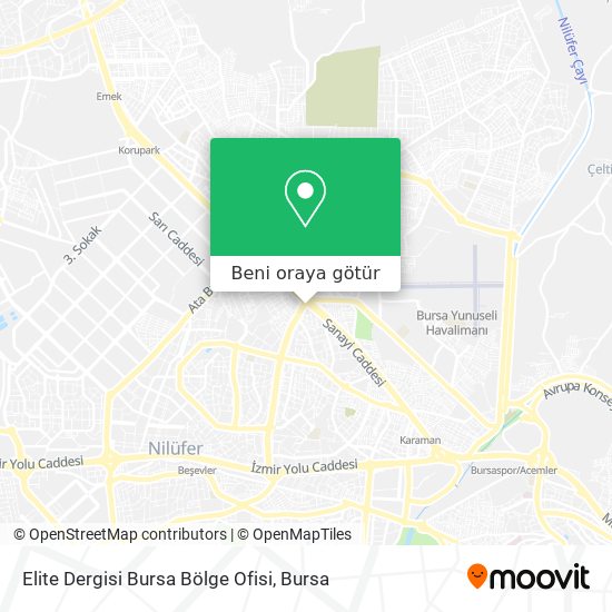 Elite Dergisi Bursa Bölge Ofisi harita