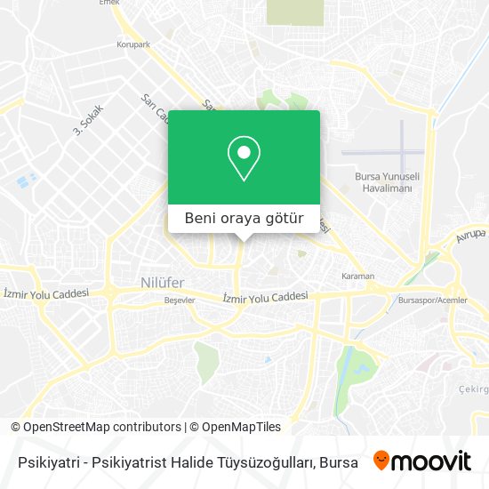 Psikiyatri - Psikiyatrist Halide Tüysüzoğulları harita