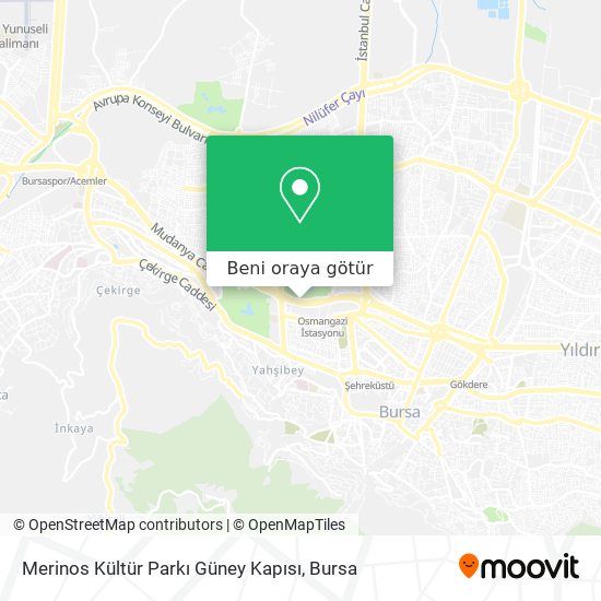 Merinos Kültür Parkı Güney Kapısı harita