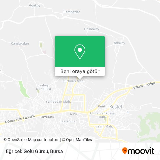 Eğricek Gölü Gürsu harita