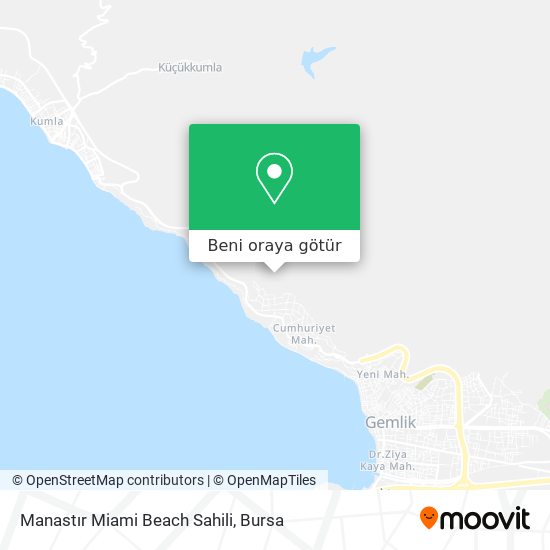 Manastır Miami Beach Sahili harita