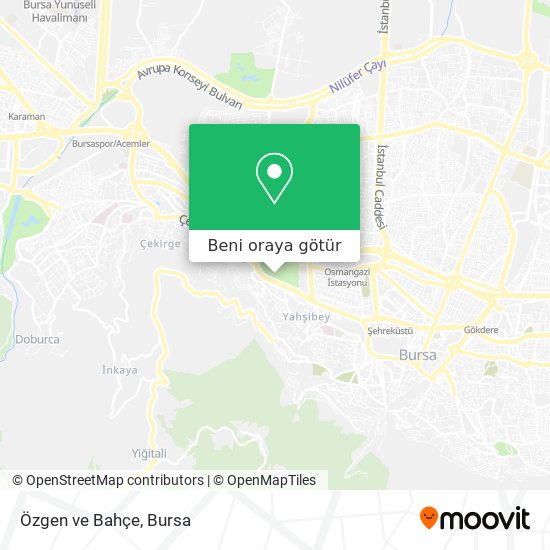 Özgen ve Bahçe harita