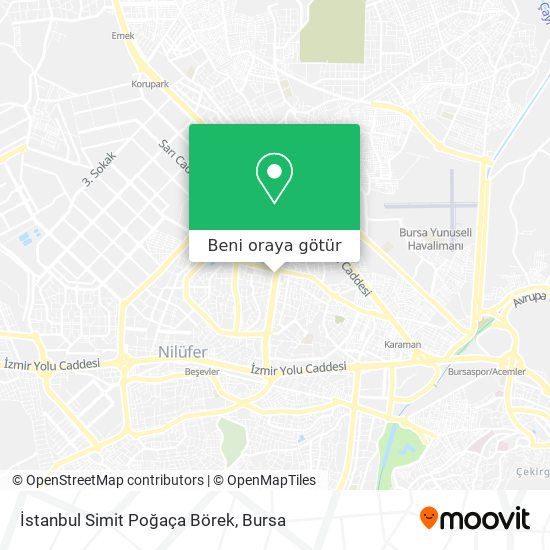 İstanbul Simit Poğaça Börek harita