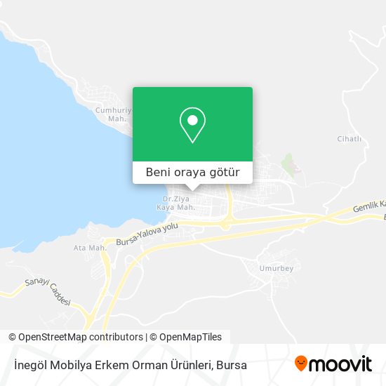 İnegöl Mobilya Erkem Orman Ürünleri harita