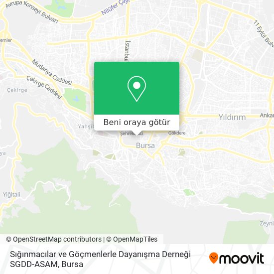 Sığınmacılar ve Göçmenlerle Dayanışma Derneği SGDD-ASAM harita