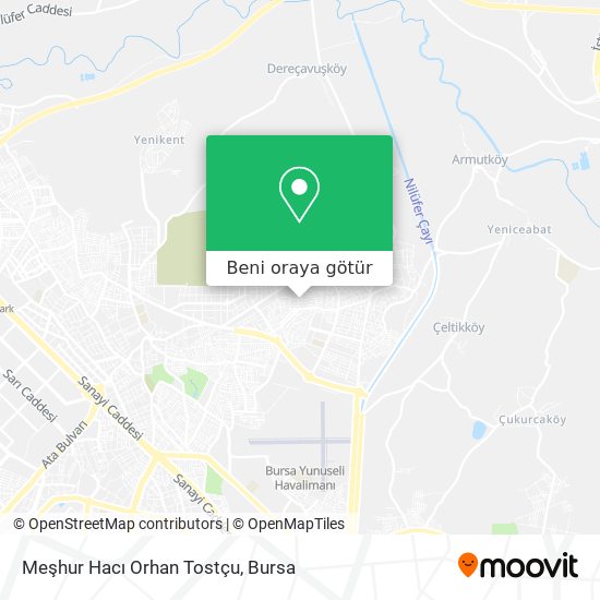 Meşhur Hacı Orhan Tostçu harita
