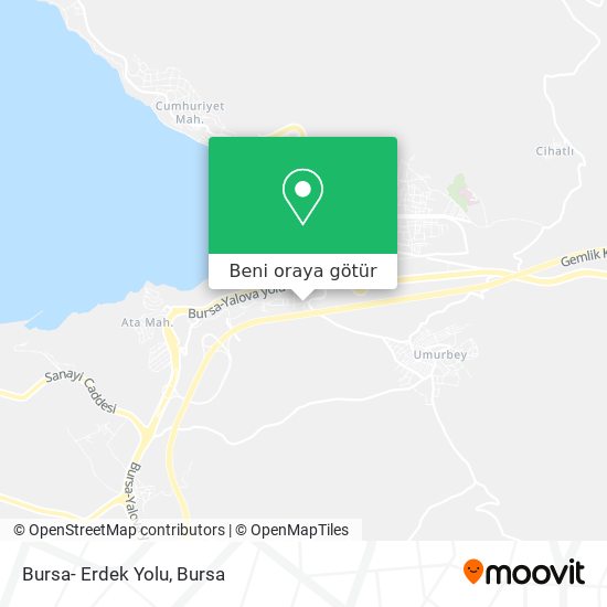 Bursa- Erdek Yolu harita