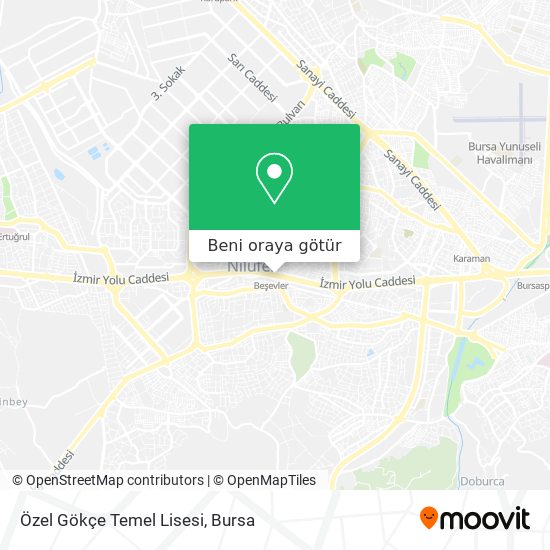 Özel Gökçe Temel Lisesi harita