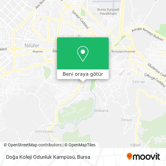 Doğa Koleji Odunluk Kampüsü harita