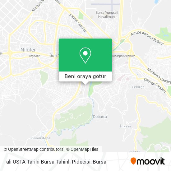 ali USTA Tarihi Bursa Tahinli Pidecisi harita