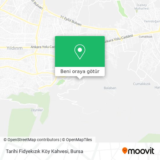 Tarihi Fidyekızık Köy Kahvesi harita