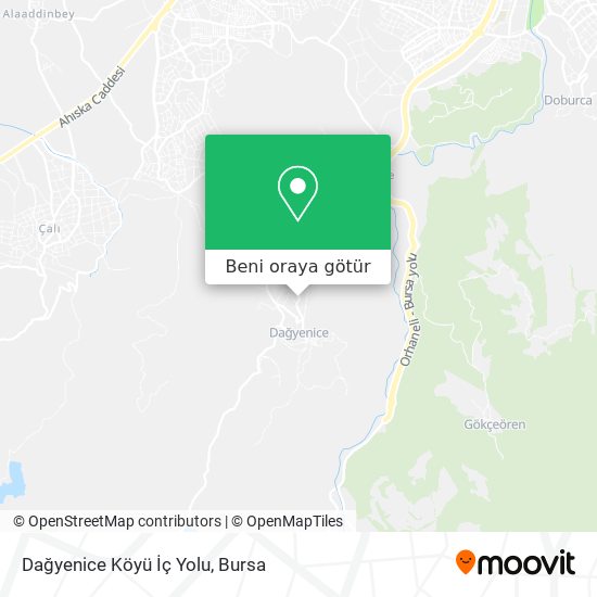 Dağyenice Köyü İç Yolu harita