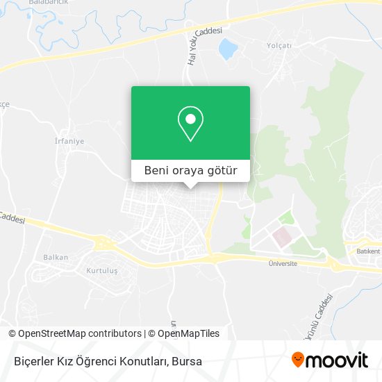 Biçerler Kız Öğrenci Konutları harita