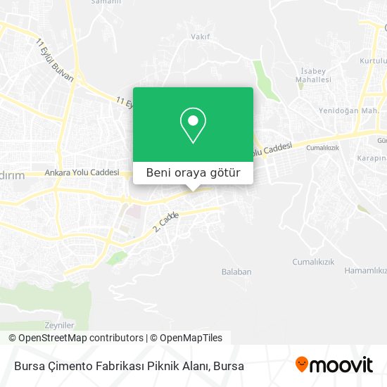 Bursa Çimento Fabrikası Piknik Alanı harita