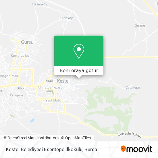 Kestel Belediyesi Esentepe İlkokulu harita