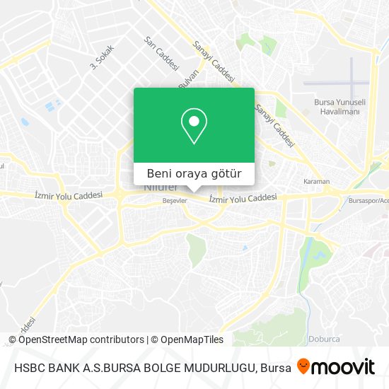 HSBC BANK A.S.BURSA BOLGE MUDURLUGU harita