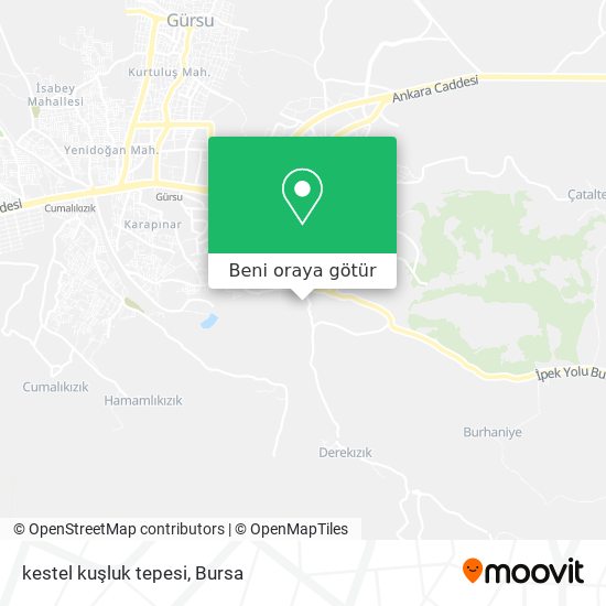 kestel kuşluk tepesi harita