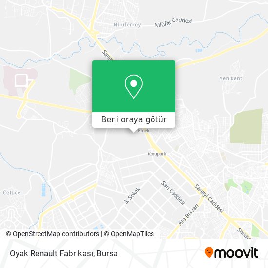 Oyak Renault Fabrikası harita