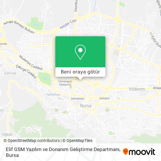 Elif GSM Yazılım ve Donanım Geliştirme Departmanı harita