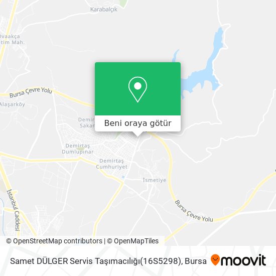 Samet DÜLGER Servis Taşımacılığı(16S5298) harita
