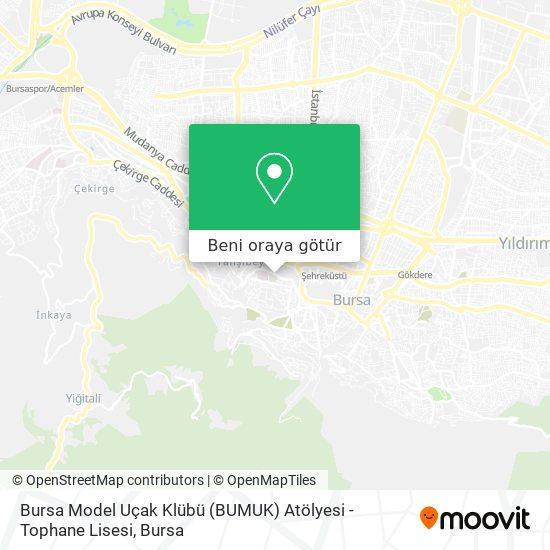 Bursa Model Uçak Klübü (BUMUK) Atölyesi - Tophane Lisesi harita