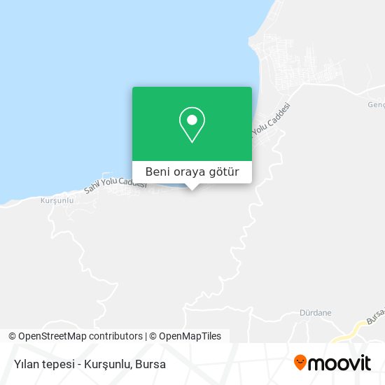 Yılan tepesi - Kurşunlu harita