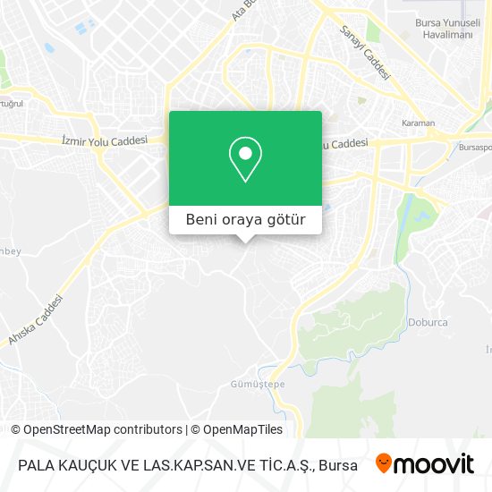PALA KAUÇUK VE LAS.KAP.SAN.VE TİC.A.Ş. harita