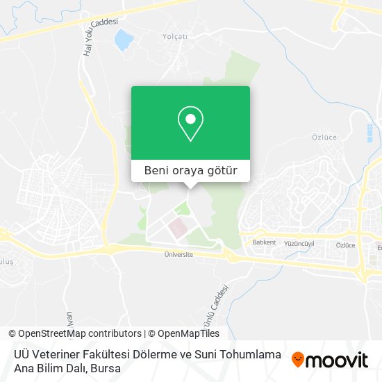 UÜ Veteriner Fakültesi Dölerme ve Suni Tohumlama Ana Bilim Dalı harita
