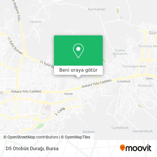 D5 Otobüs Durağı harita