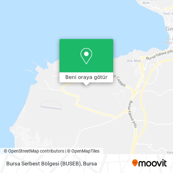Bursa Serbest Bölgesi (BUSEB) harita