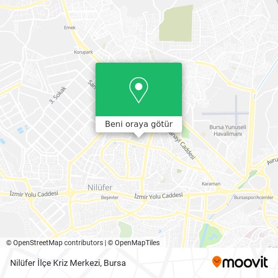 Nilüfer İlçe Kriz Merkezi harita