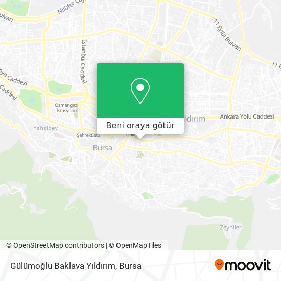 Gülümoğlu Baklava Yıldırım harita